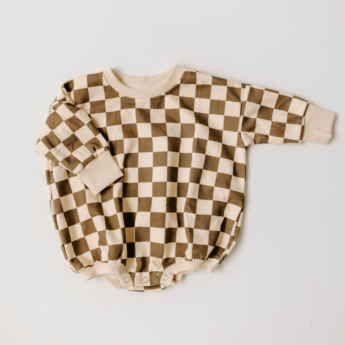 Neutral Checkered Romper
